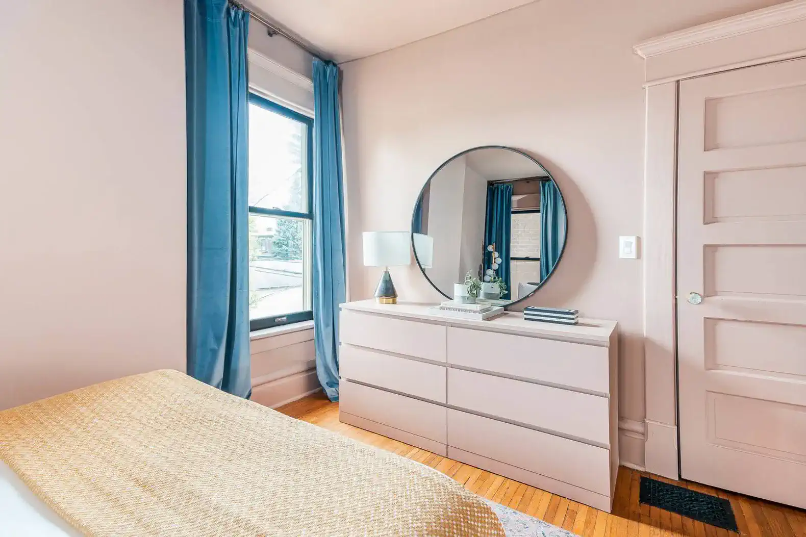Second Floor | Bedroom 3 | Full bed, twin bed, dresser, closet with hangers and luggage rack