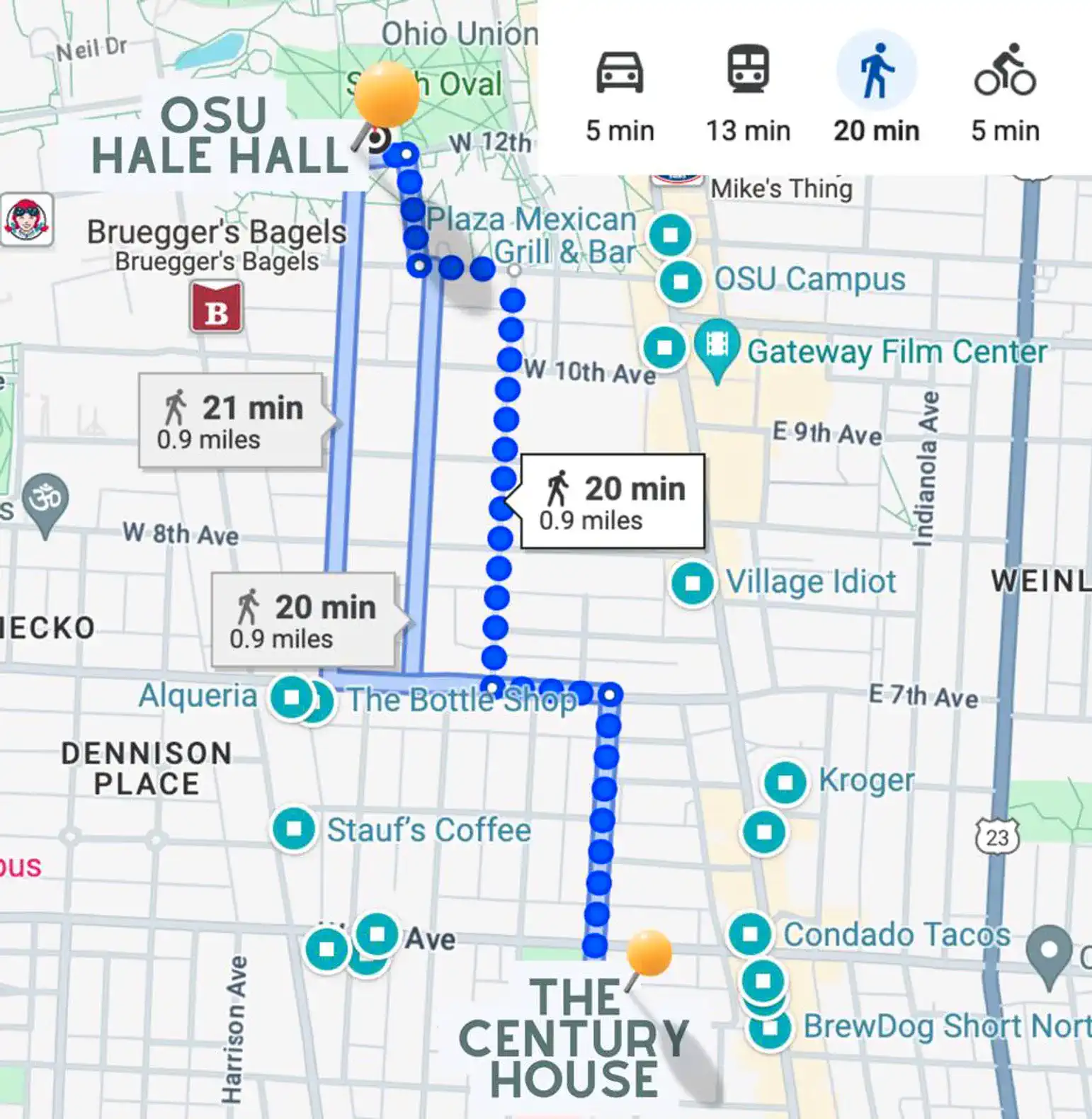 An easy 20 min walk, 5 min uber or 5 min scooter/bike to the OSU Campus. There are city bikes for rent one block away. We are surrounded by walkers on game days, so you'll be in good company.