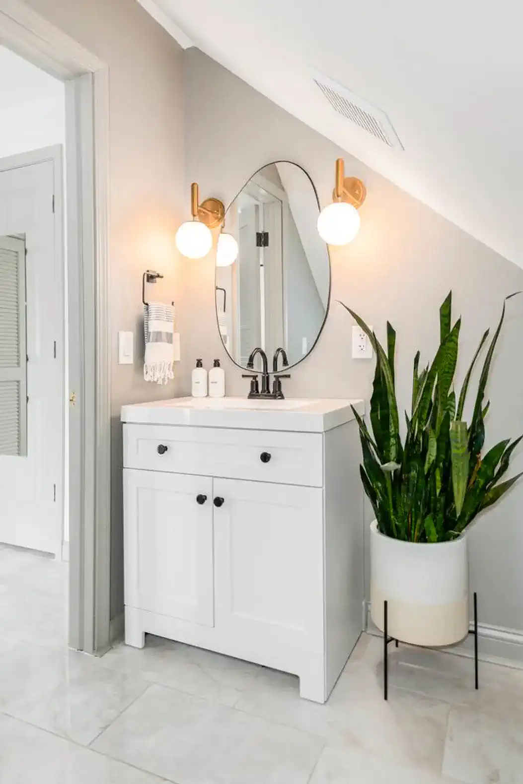 Third Floor | Primary Bathroom Suite | Standing shower, toilet room with sink, closet