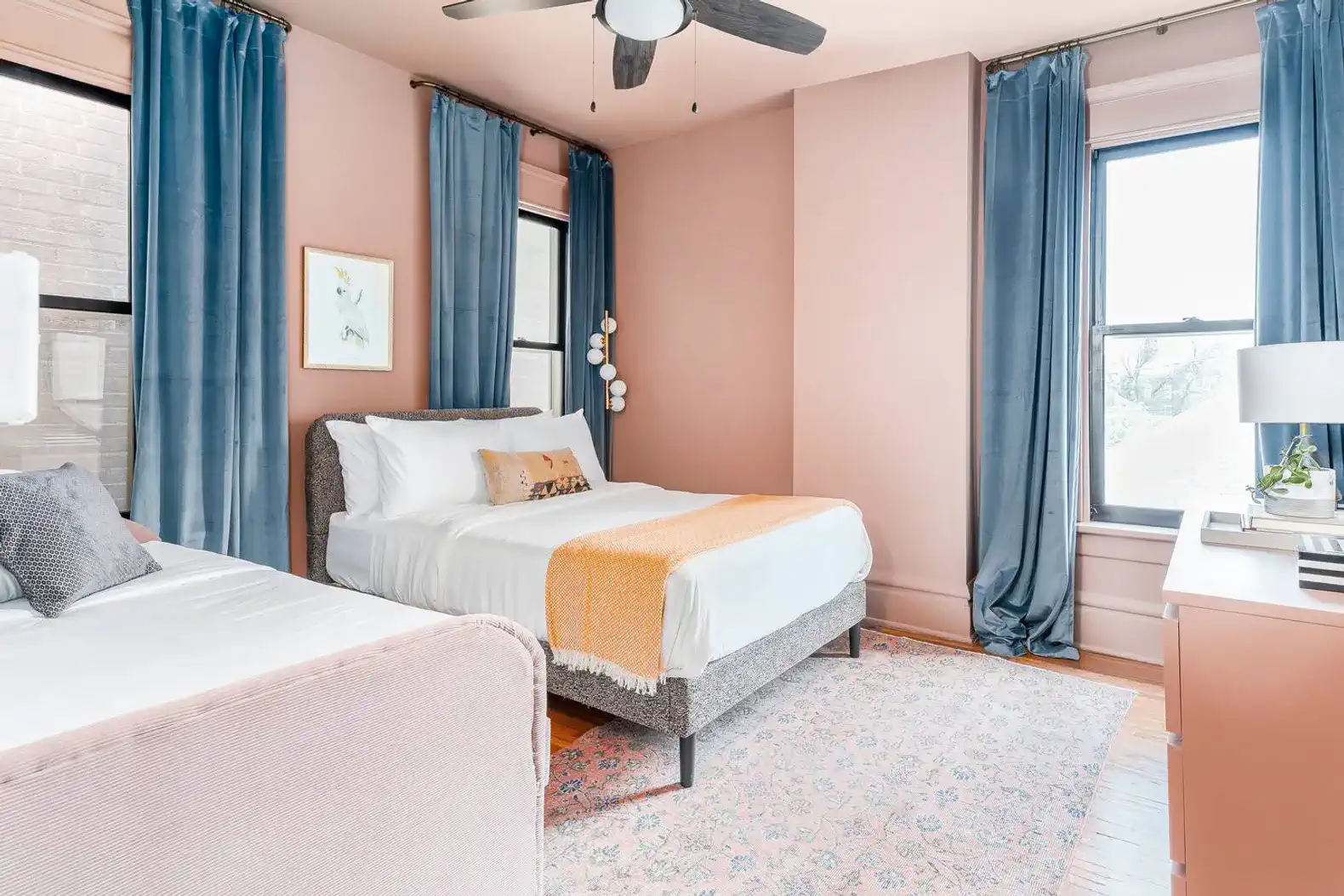 Second Floor | Bedroom 3 | Full bed, twin bed, dresser, closet with hangers and luggage rack