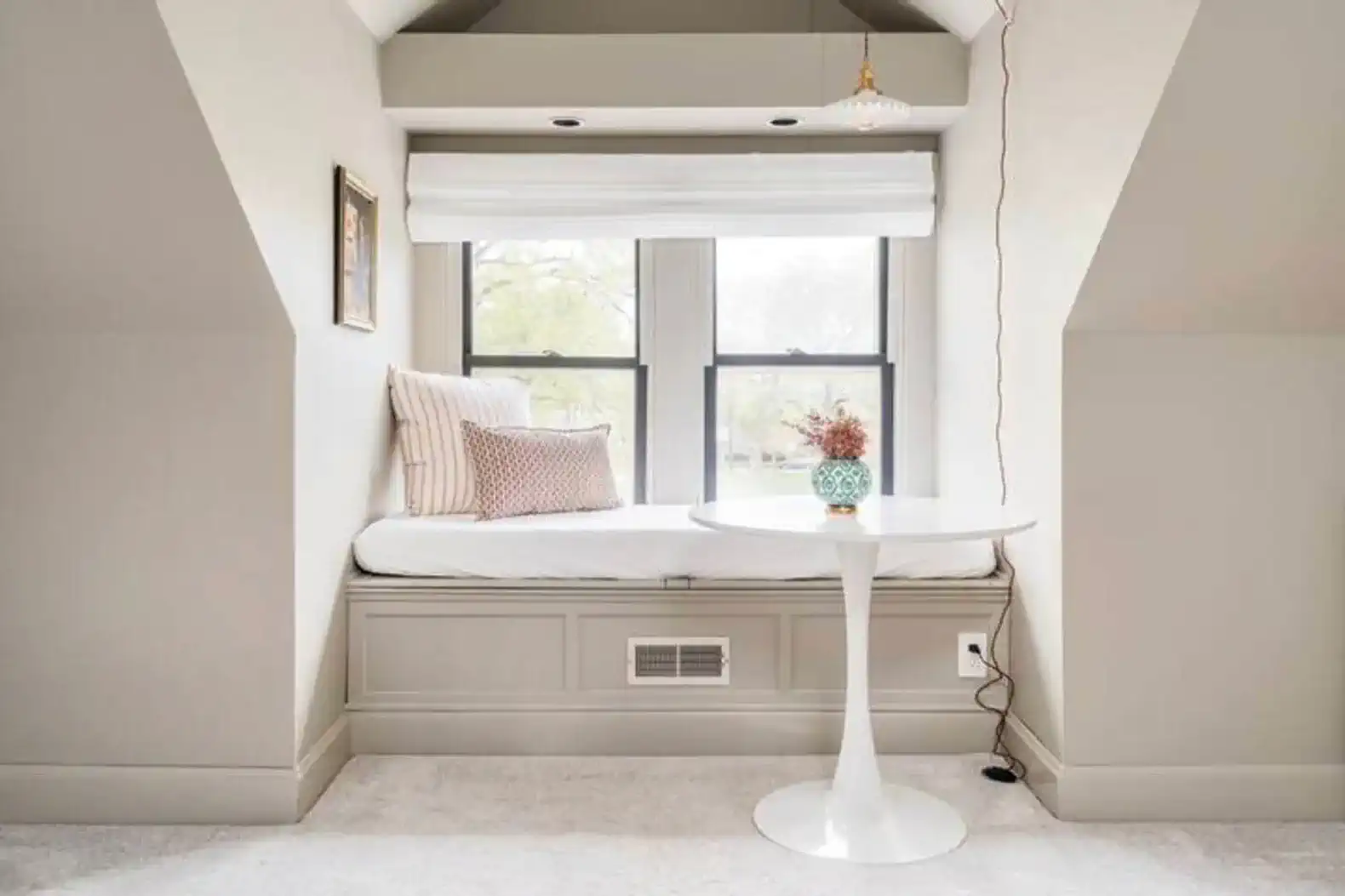Third Floor | Primary Suite | Master bed, twin day bed, bistro table sitting area, bathroom  ensuite