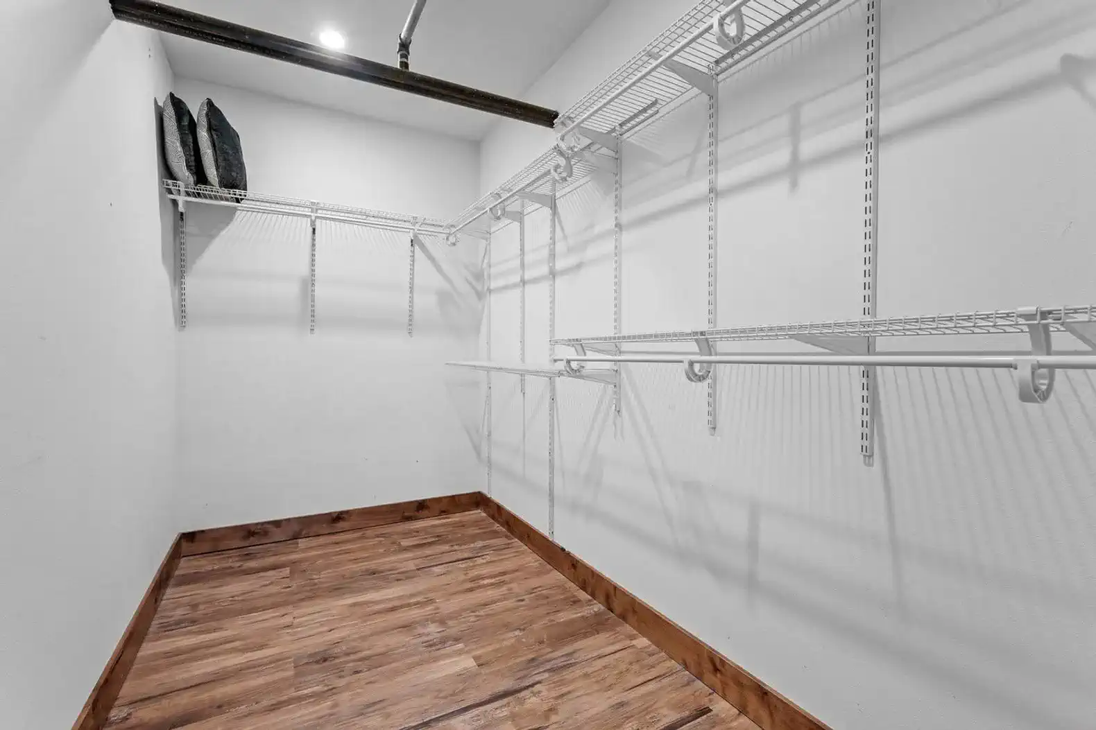 The primary bedroom closet is massive!