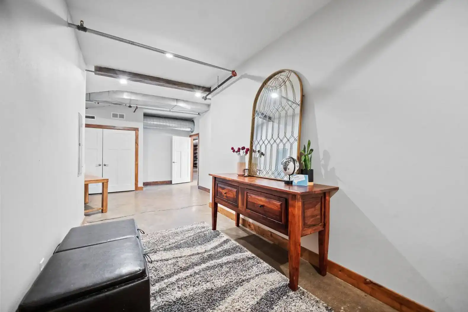 The entry from the garage which is separated from the main living area.