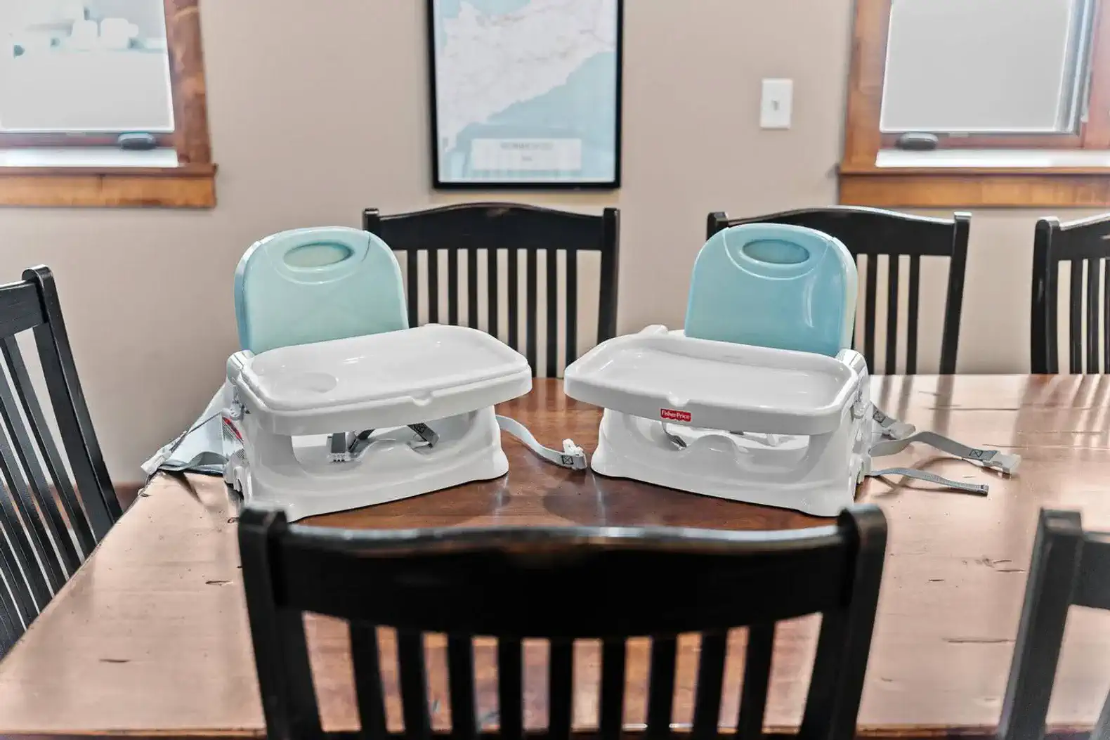 Two highchairs/booster seats are provided!
