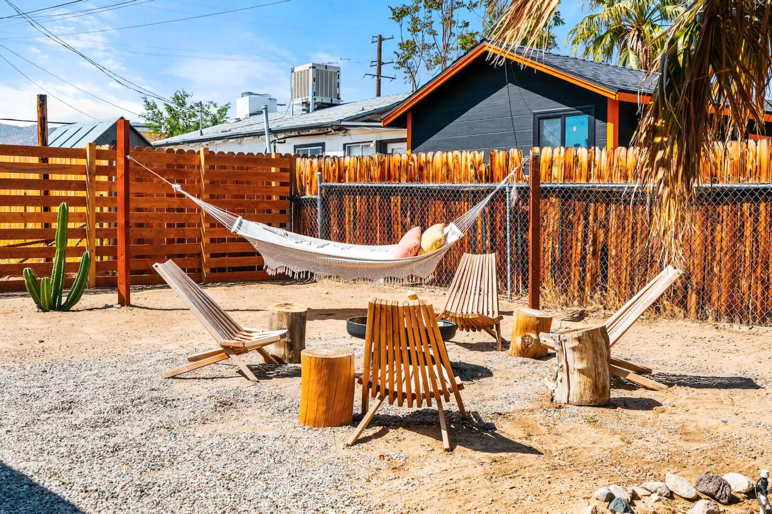 relax in the backyard hammock