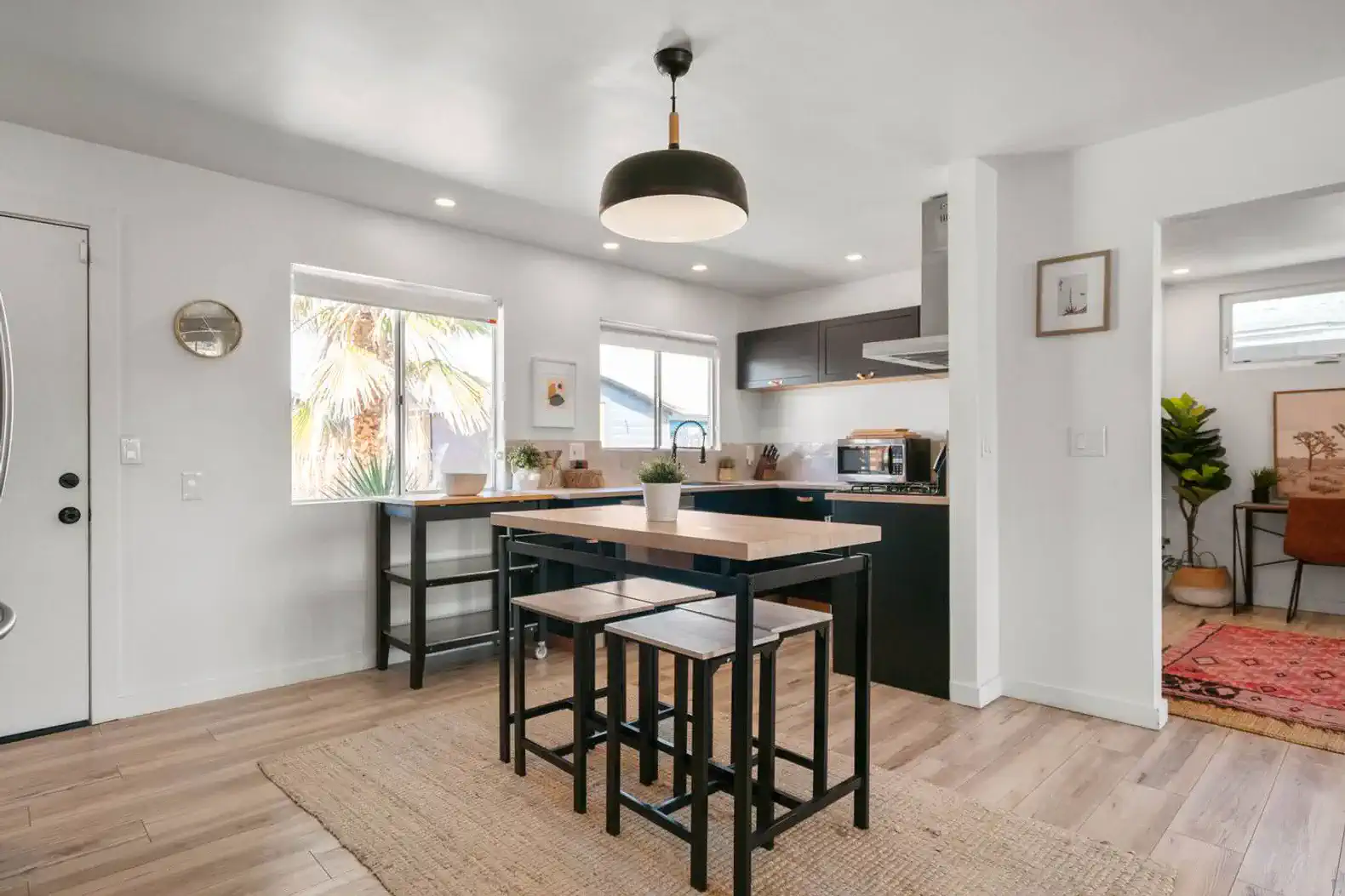 kitchen area into designated work space