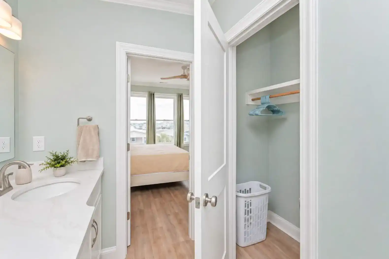 Attached bathroom to Upper King Bedroom-plenty of storage with a large closet