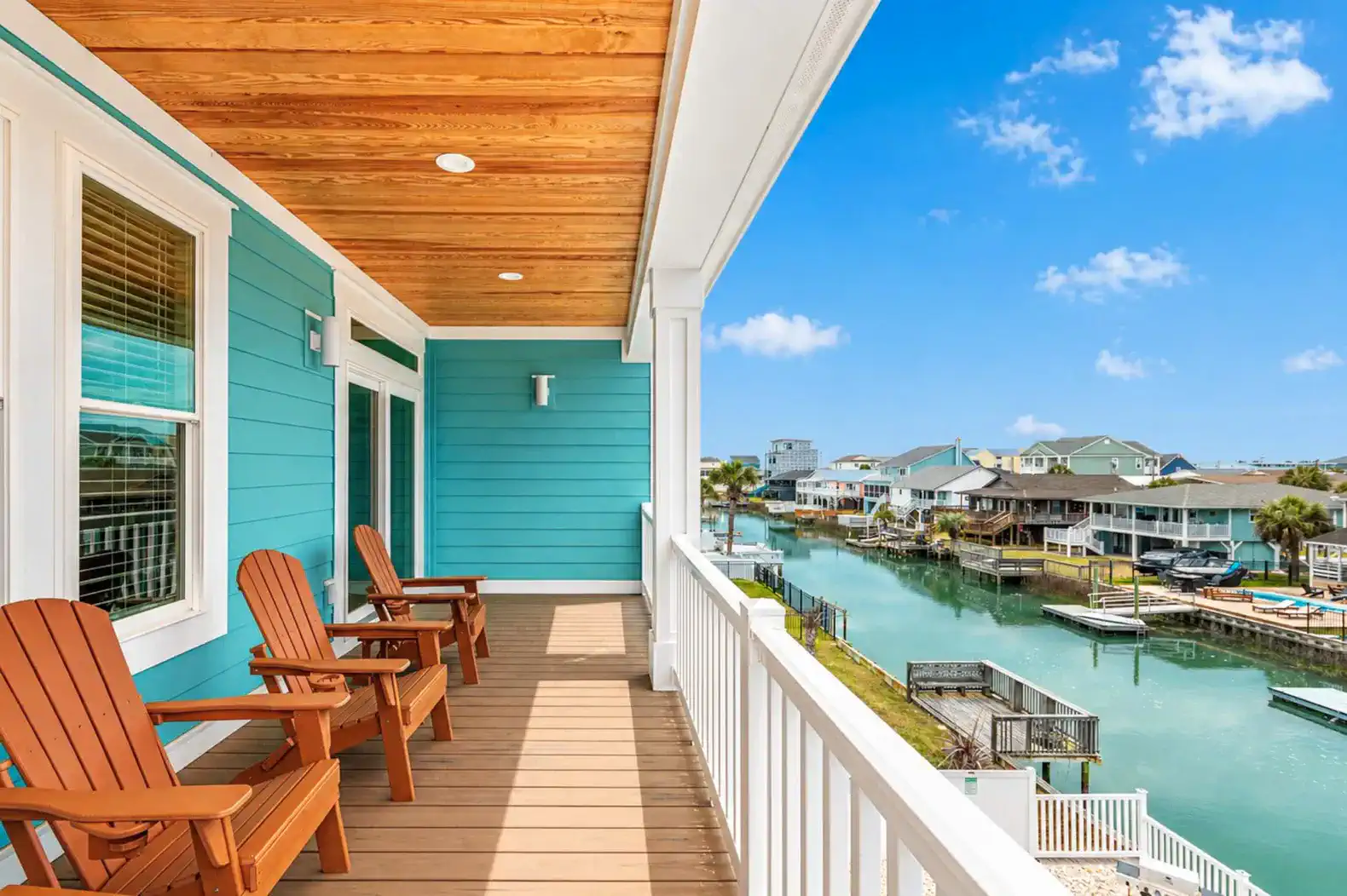 Upper Balcony off of Game Room.  Come relax and watch the tides flow in and out.