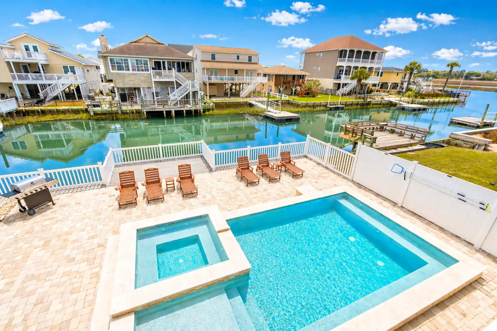 Large outdoor pool area.  Perfect hang out space for everyone.  