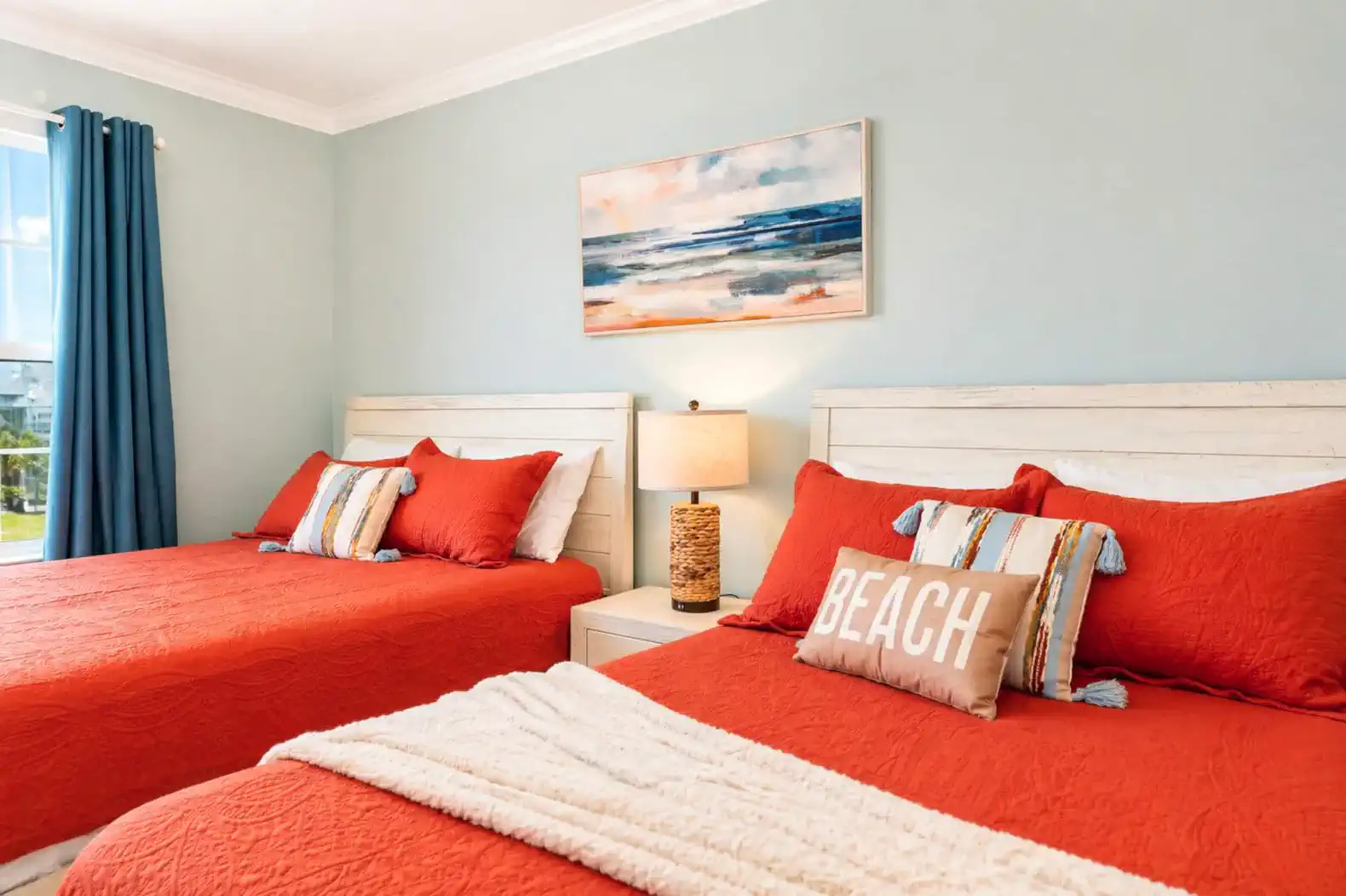 Queen Bedroom, complete with a closet, dresser and closet for storage.  