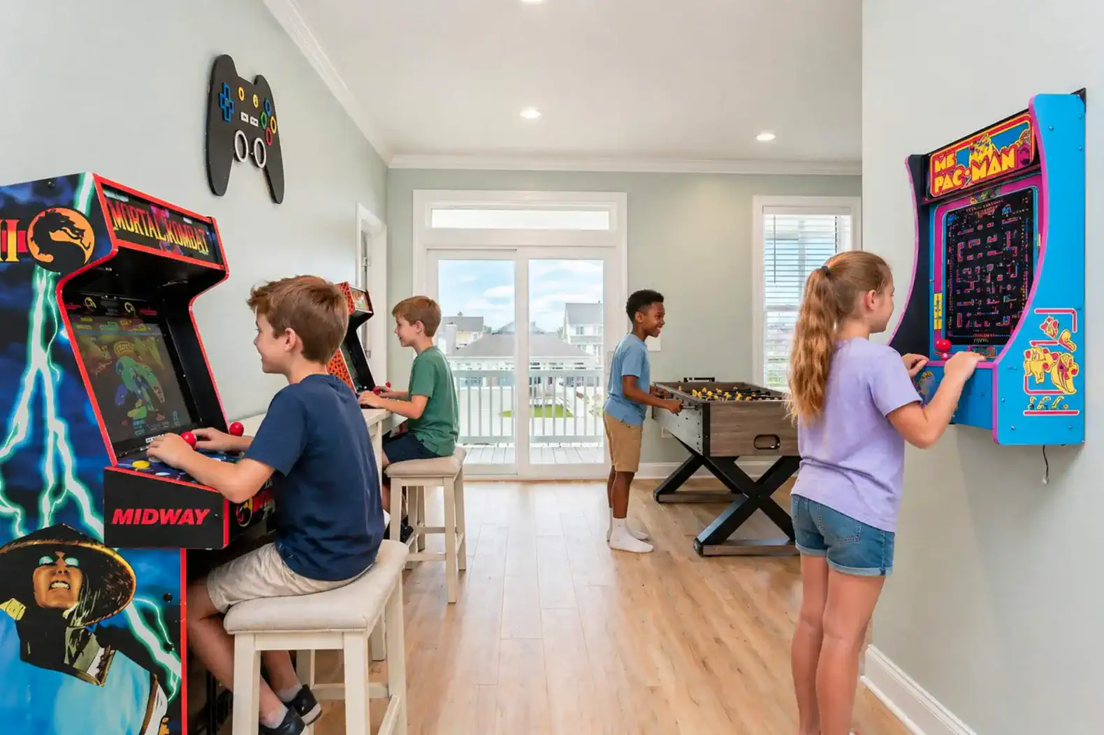 Enjoy the hang out area in the Game Room