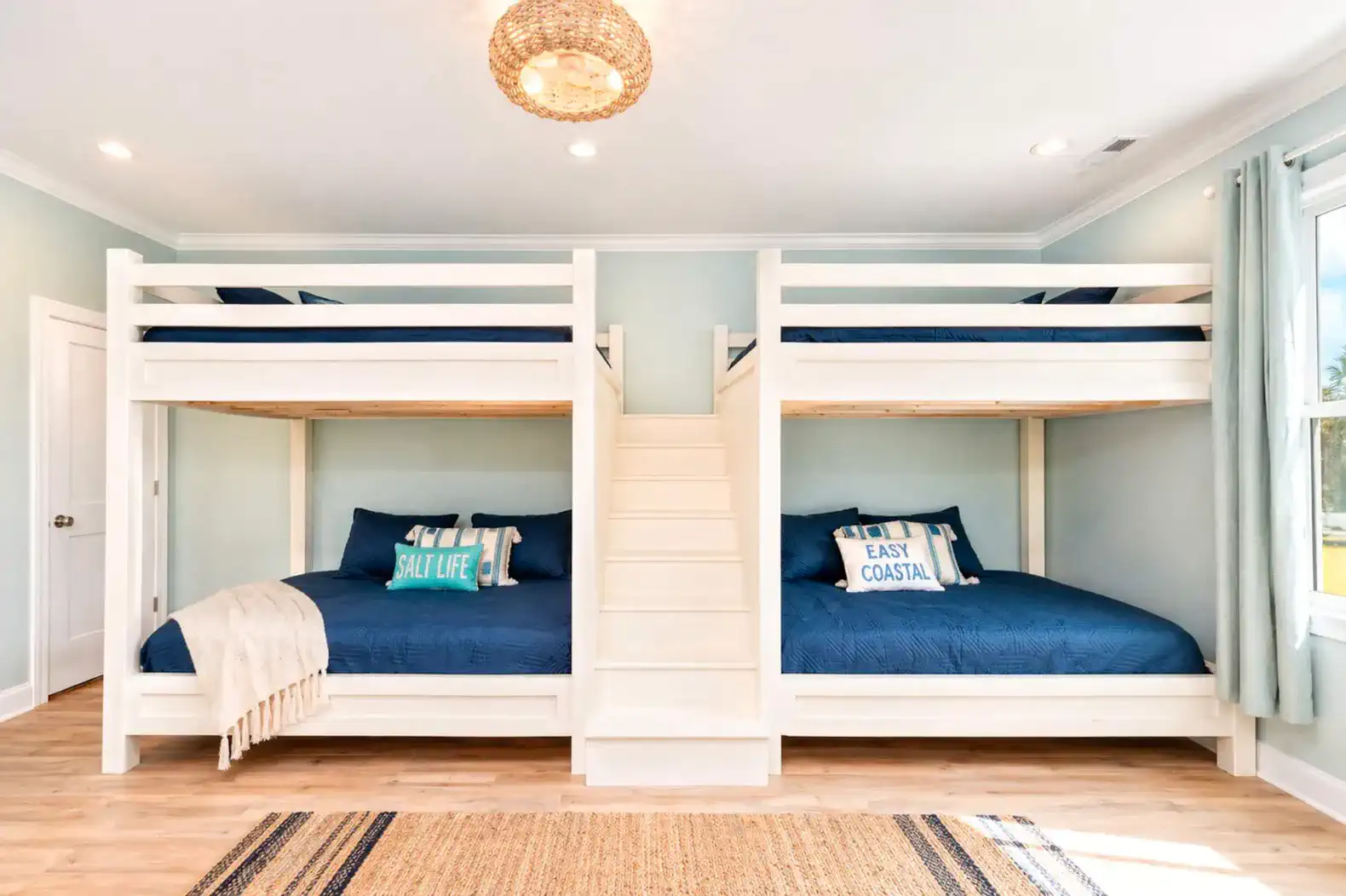 Everyone will love our bunk beds!   These roomy bunks have four Queen mattresses to spread out on.  