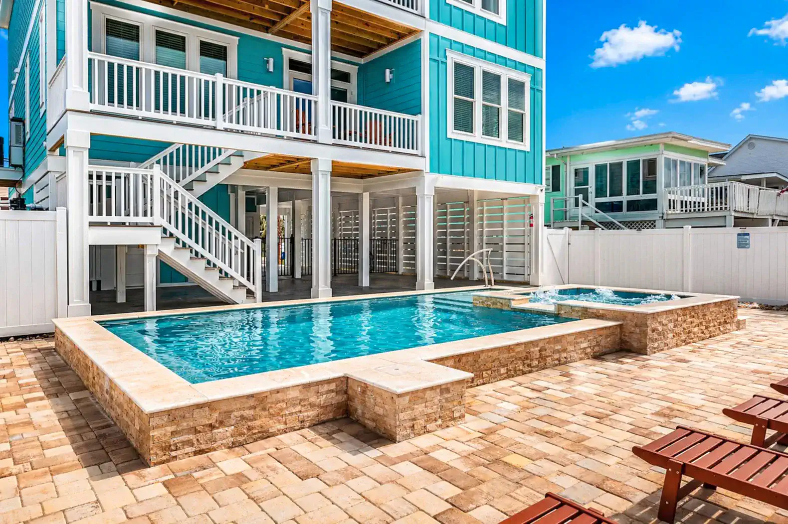 Poolside.