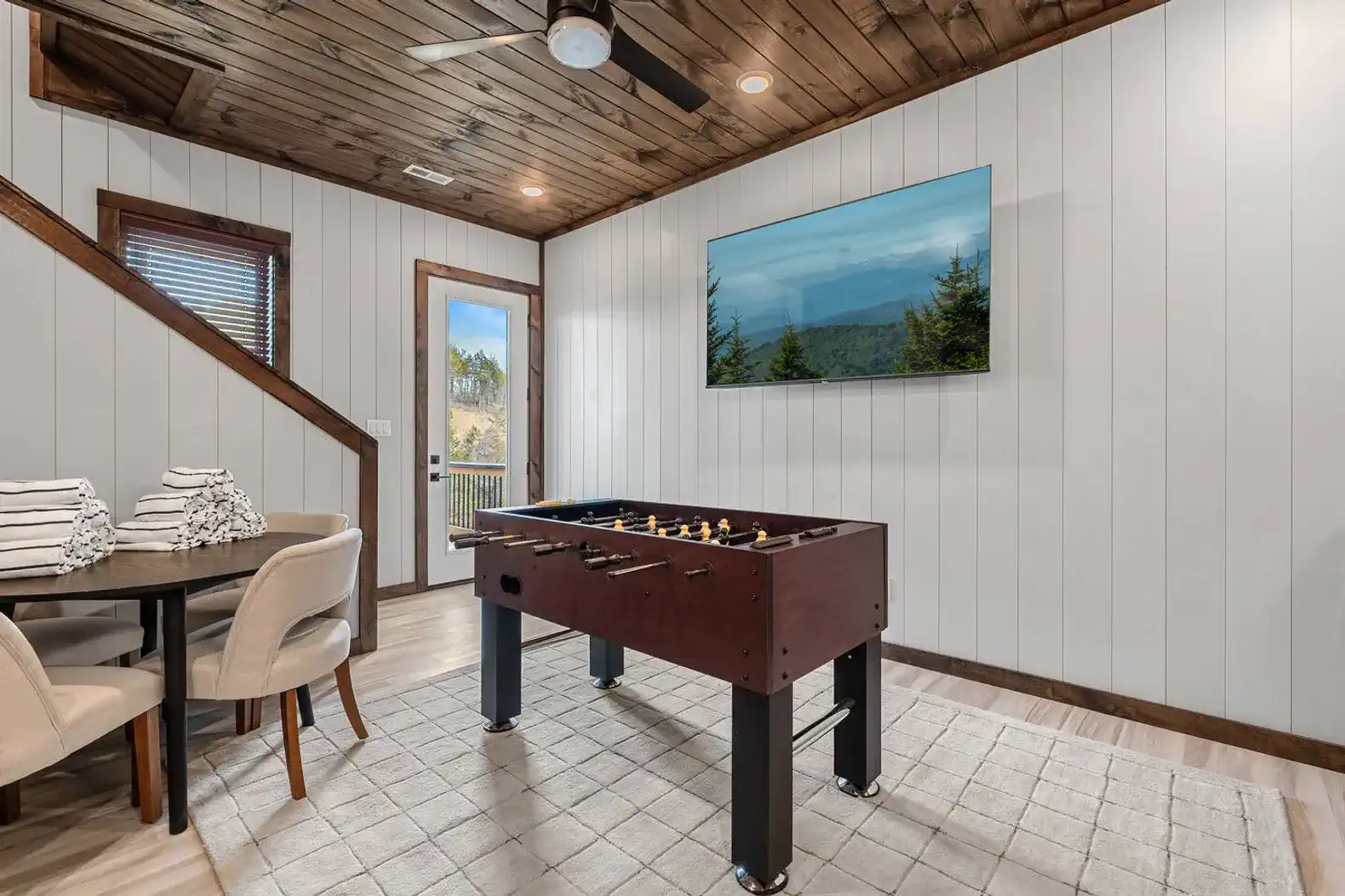 A smart flat screen TV to enjoy the game or your favorite show while you play!