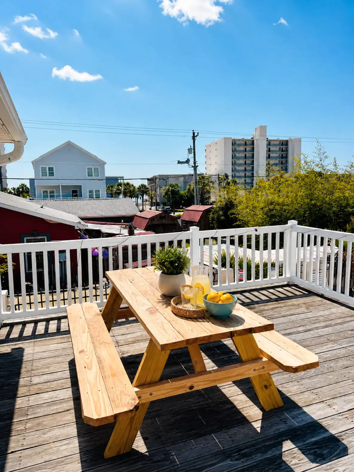 Large deck overlooking pool area.  Ocean Views.