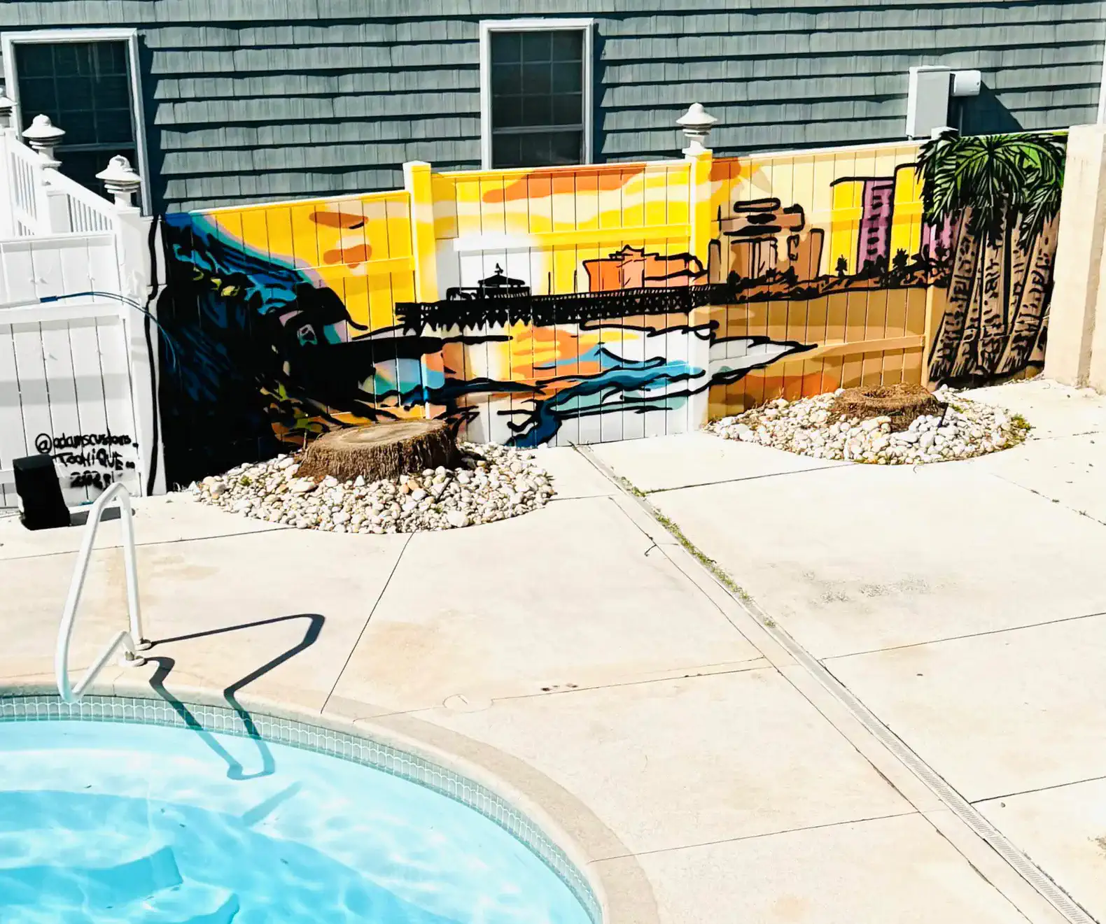 New North Myrtle Beach Mural by the pool area.