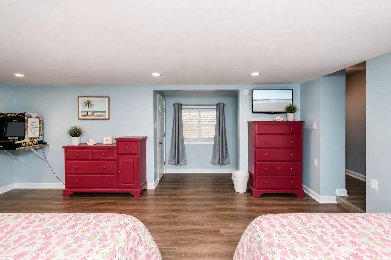Sleeping Area Dressers and Arcade Game