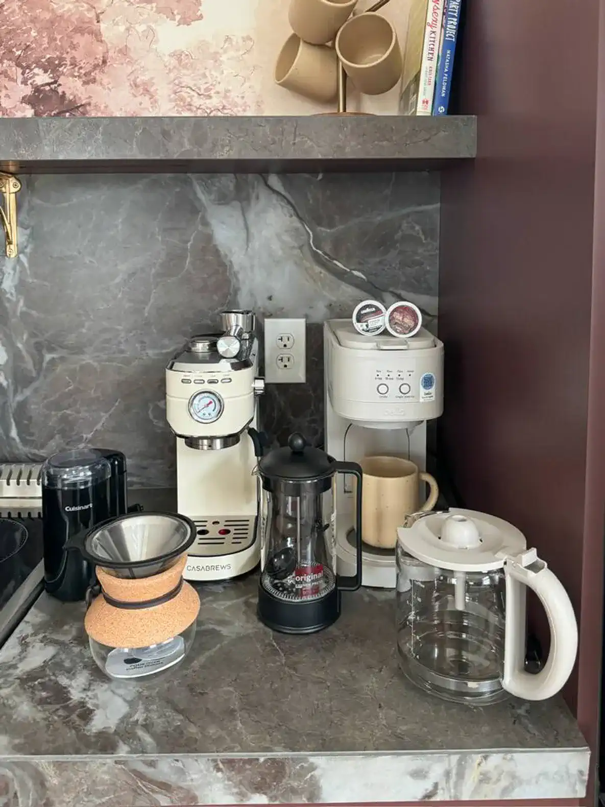 We love coffee! You have anything you might prefer: an espresso machine, drip & keurig combo machine, french press, drip coffee, and of course a coffee grinder. We're also just a short walk away from Fox & the Snow, one of the best spots in the city.