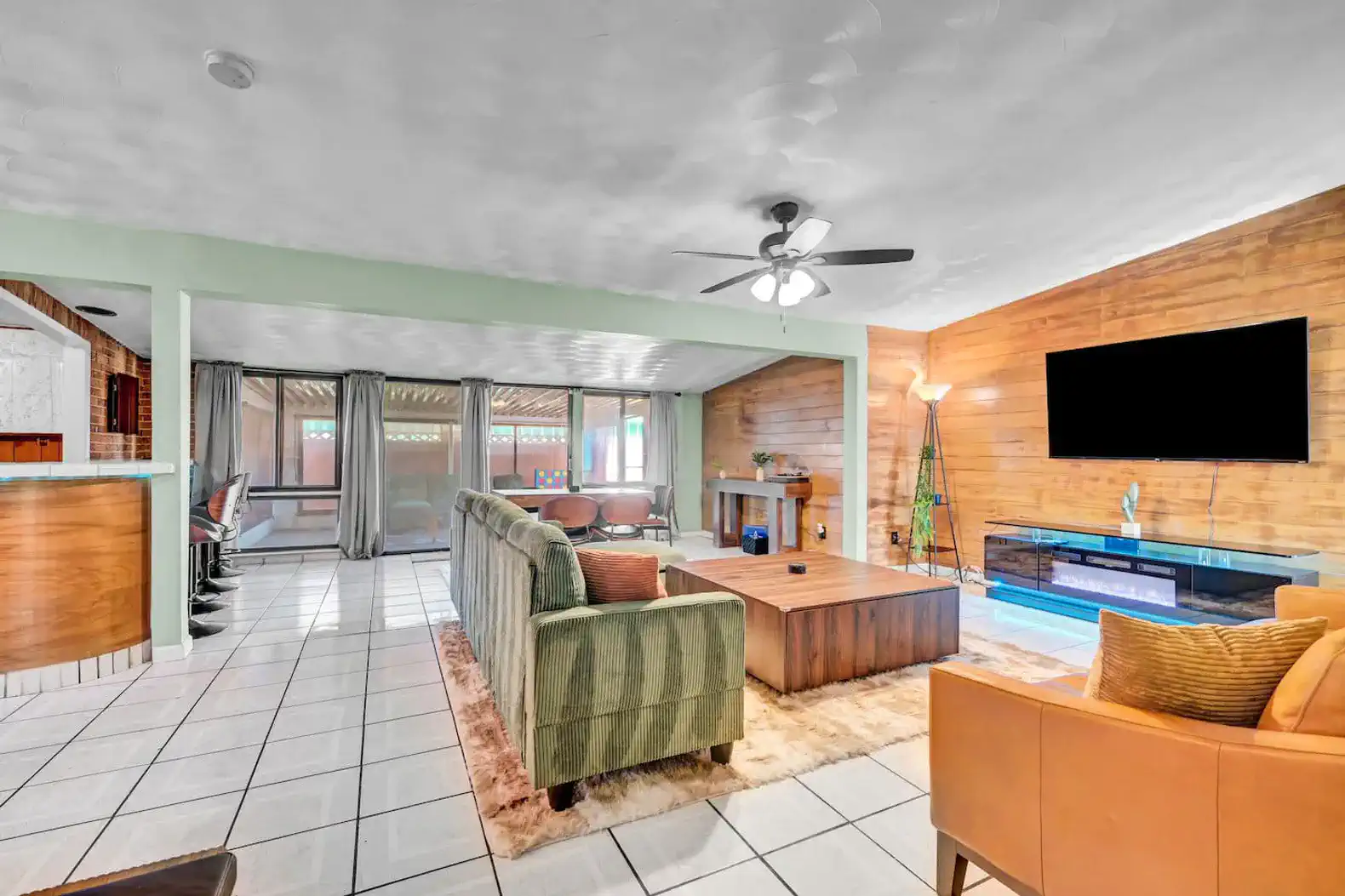 Spacious living room with comfortable seating and modern decor