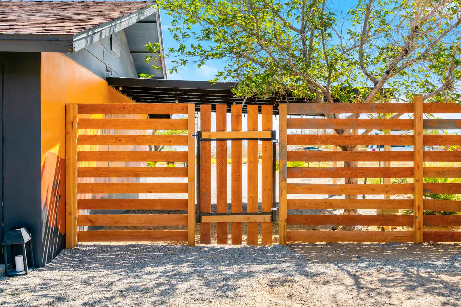 fully fenced backyard
