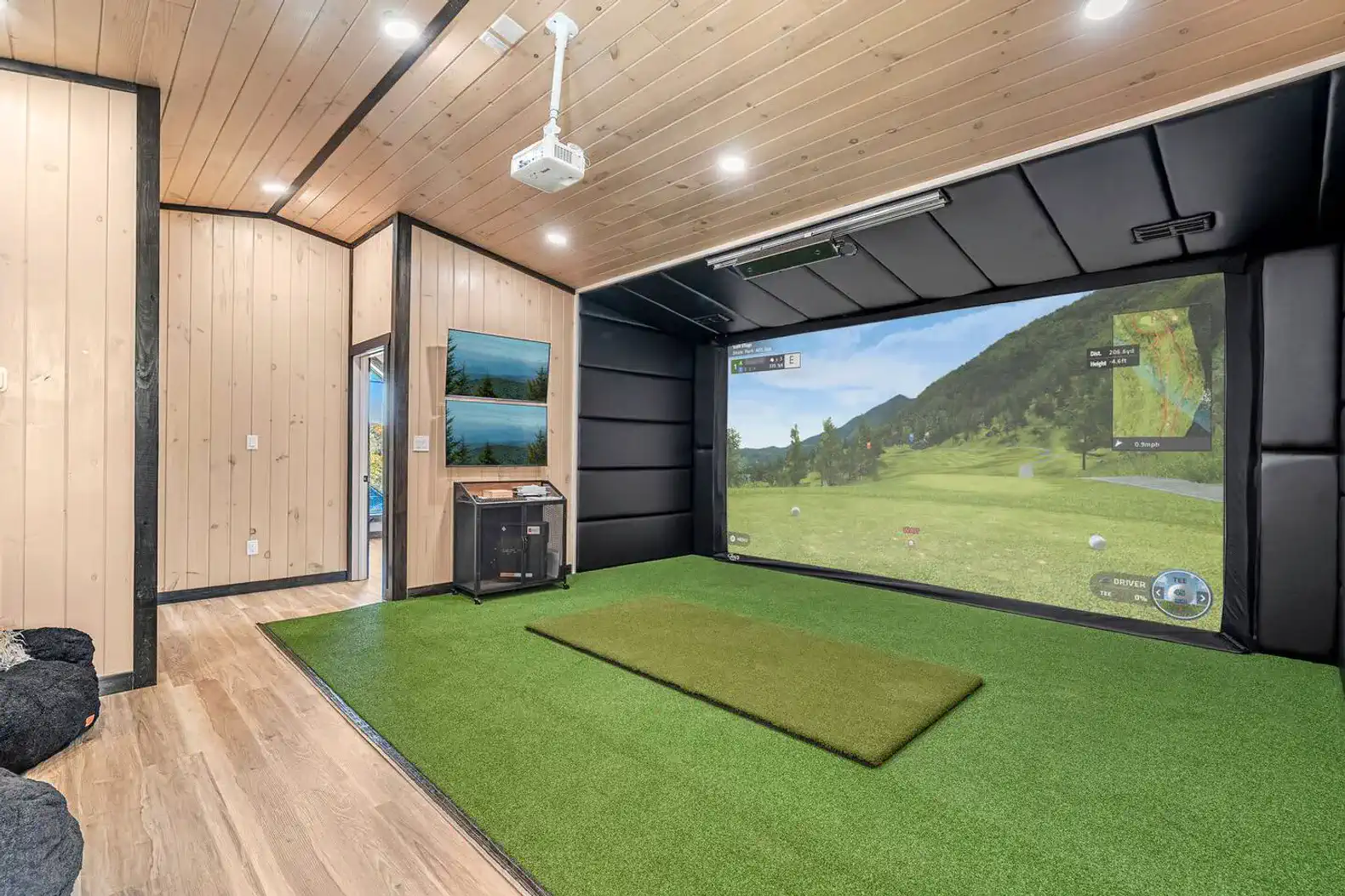 The golf/multi sport simulator is perfect for those who love some healthy competition and spending time with loved ones!