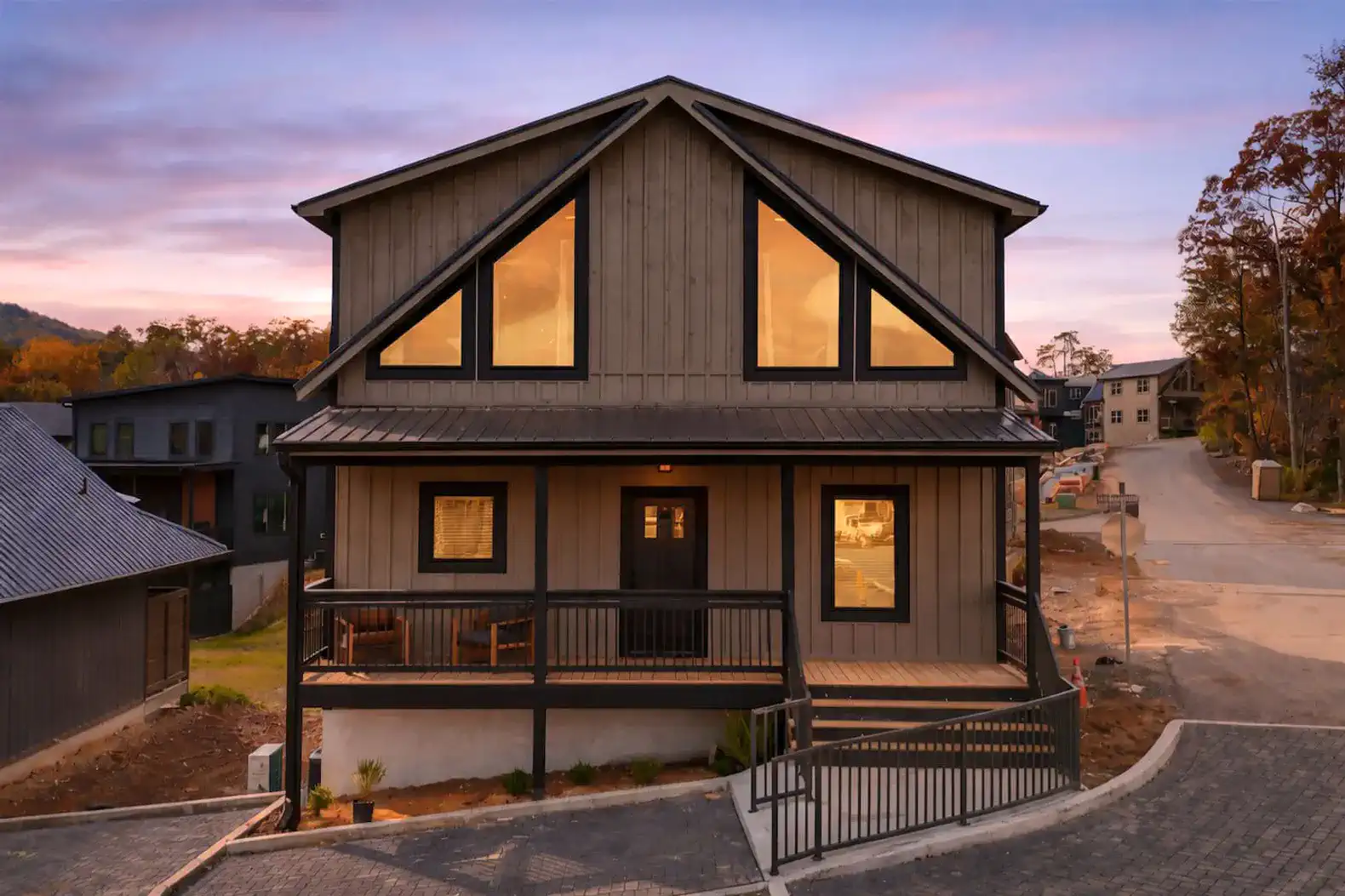 Front exterior view with free onsite parking.