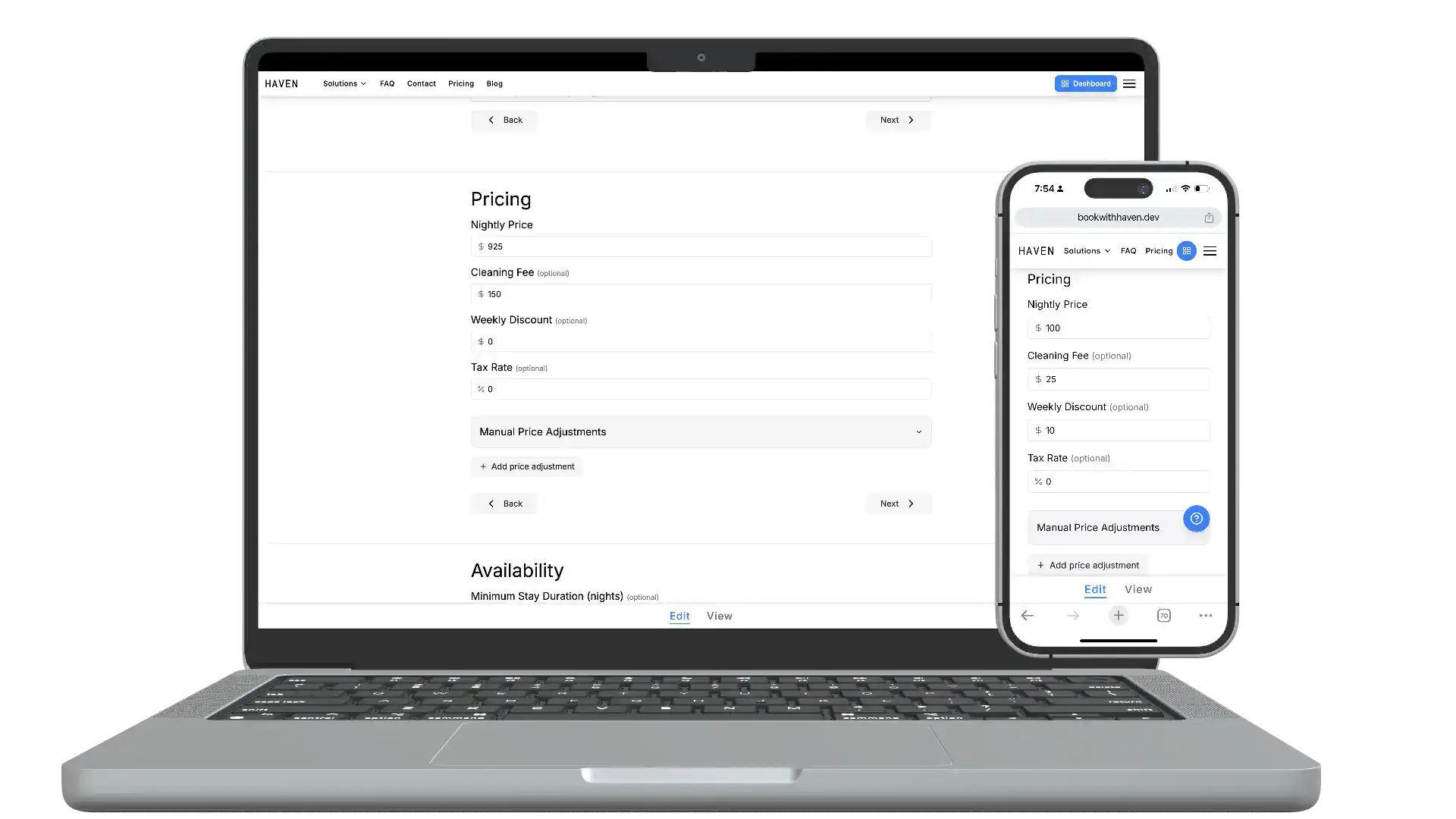 Pricing configuration