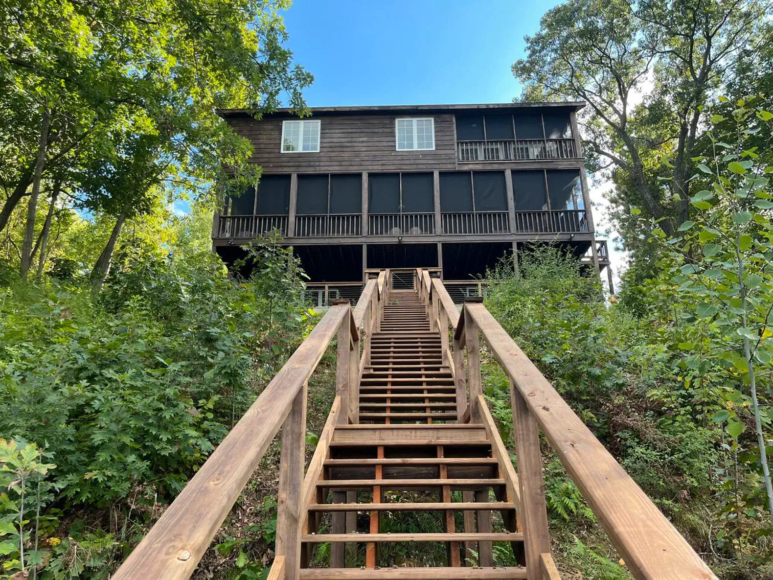 Authentic cabin charm, seen from the lake.