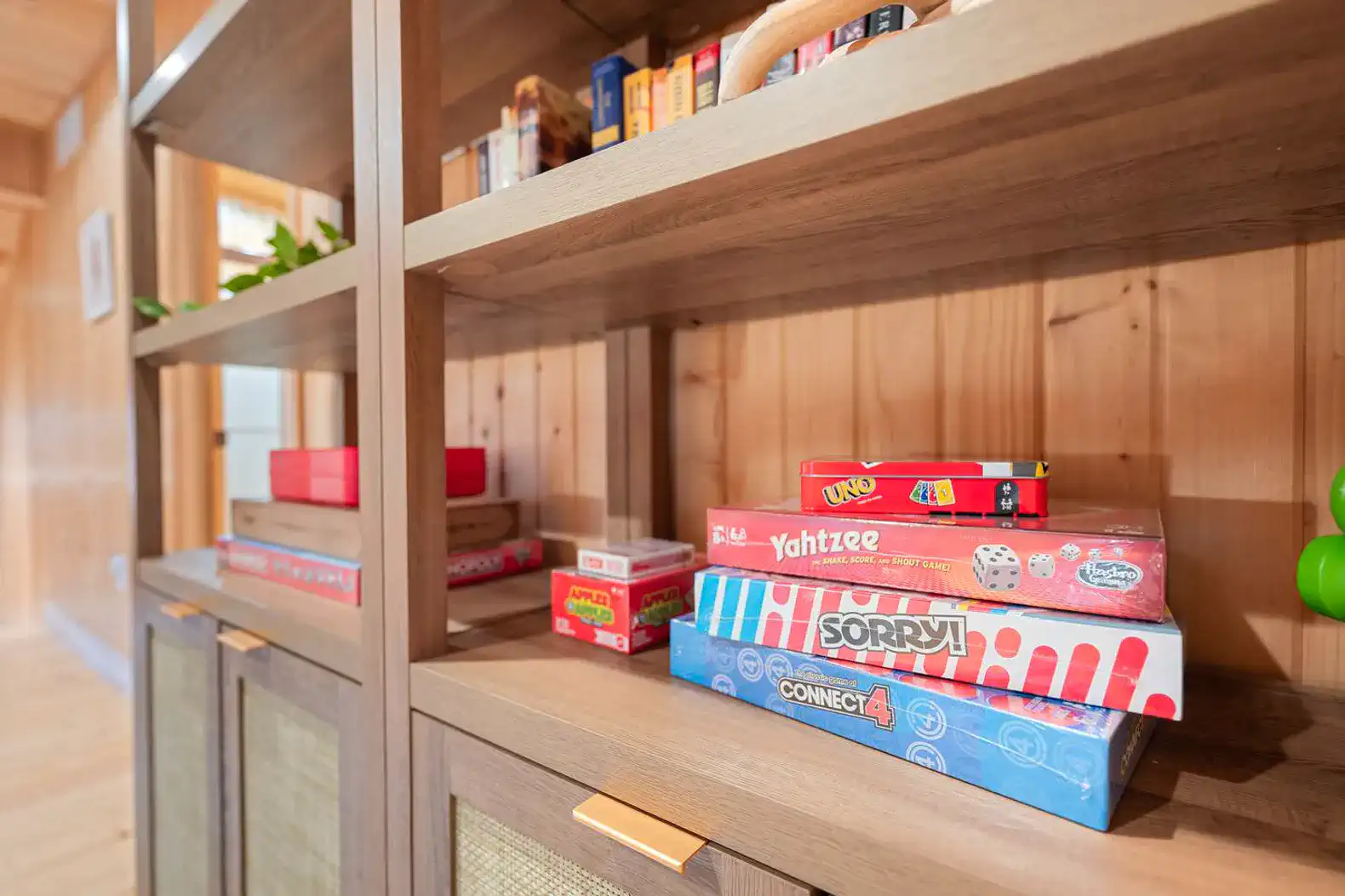 Enjoy a selection of games at the second-floor landing.