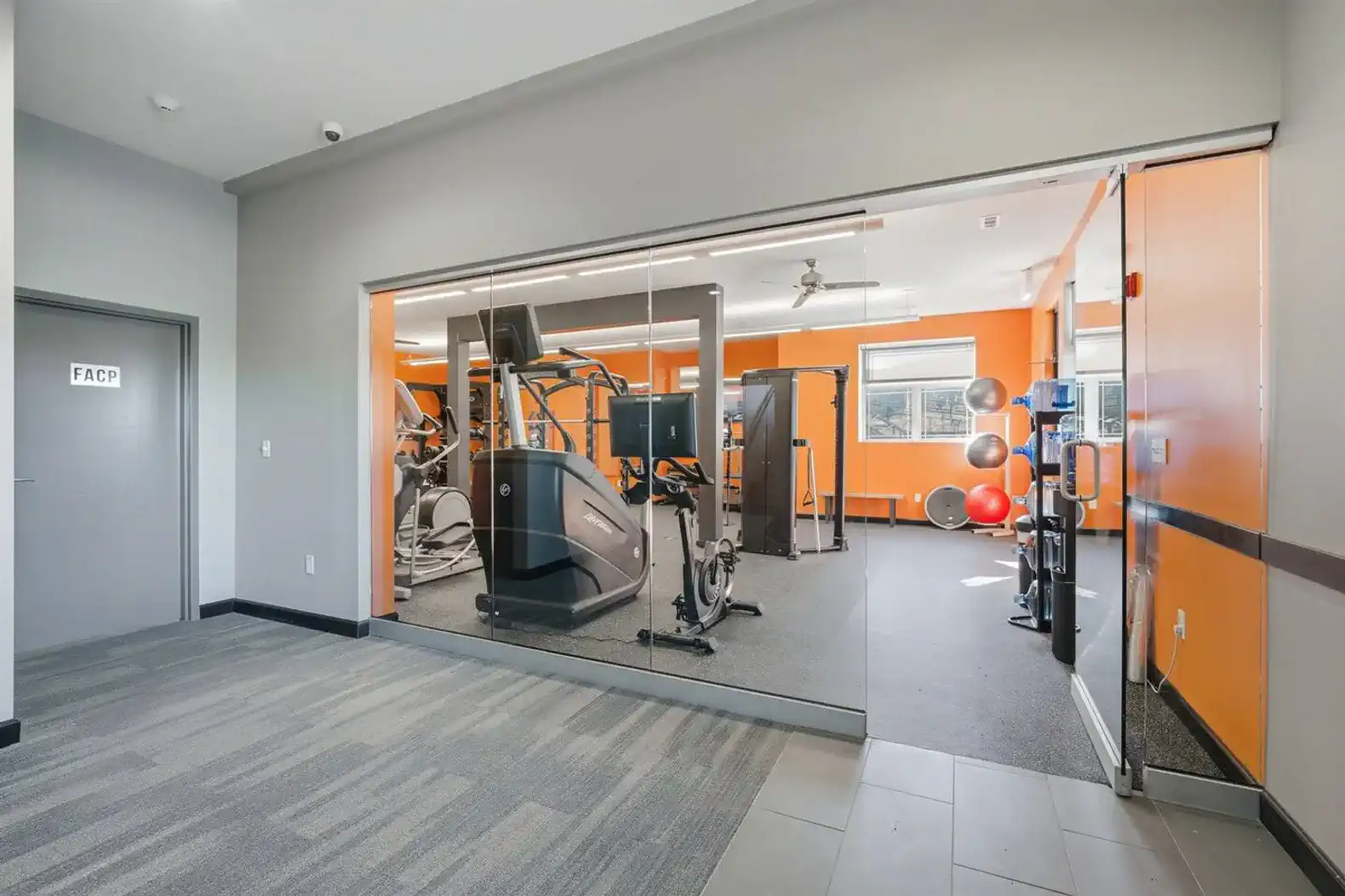 The onsite fitness center is located in the lower level of the clubhouse and is available 27/7/365.