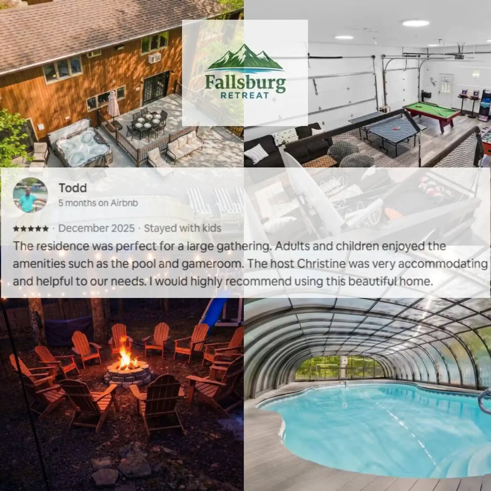 Indoor pool area with a covered structure and lounge chairs