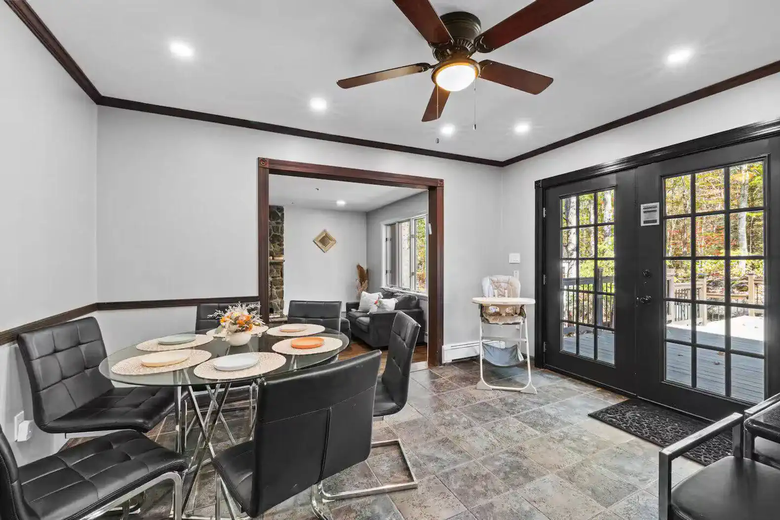Casual breakfast nook just off the kitchen, ideal for morning coffee or quick bites