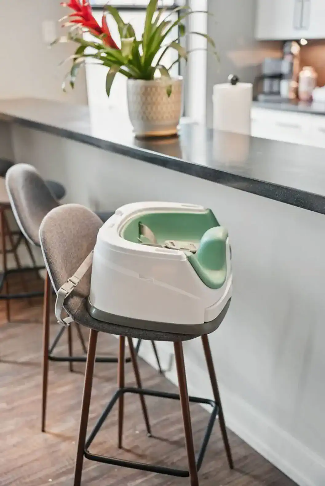 Family-friendly essentials included! A secure booster seat is provided for your little one’s comfort at the dining bar.