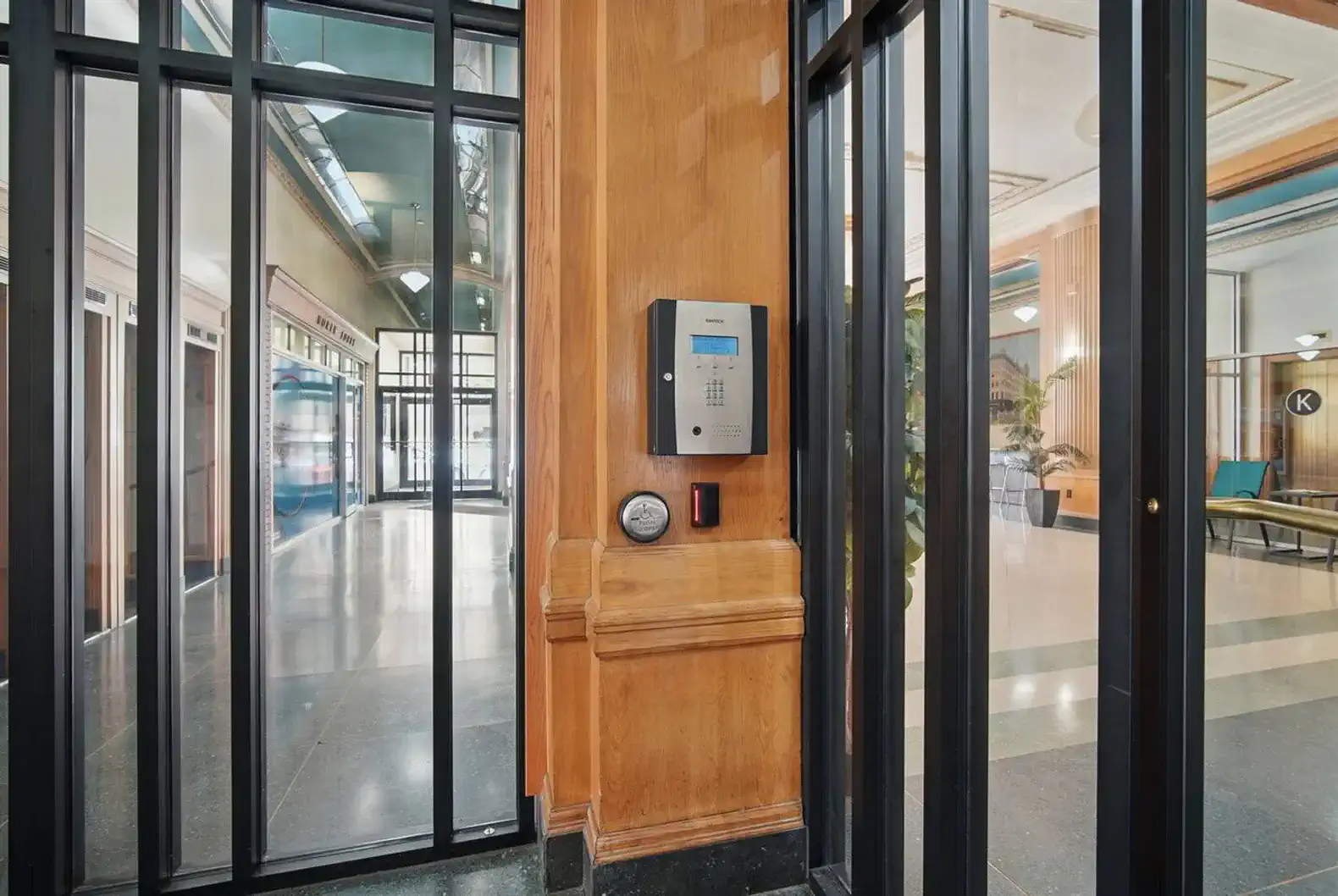 Enjoy peace of mind with secure, keypad-controlled building access and a fully enclosed vestibule.