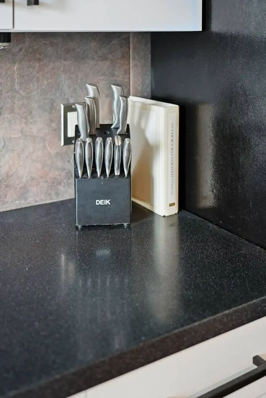 Fully equipped kitchen includes a premium knife set - ideal for cooking meals or prepping quick snacks during your stay.