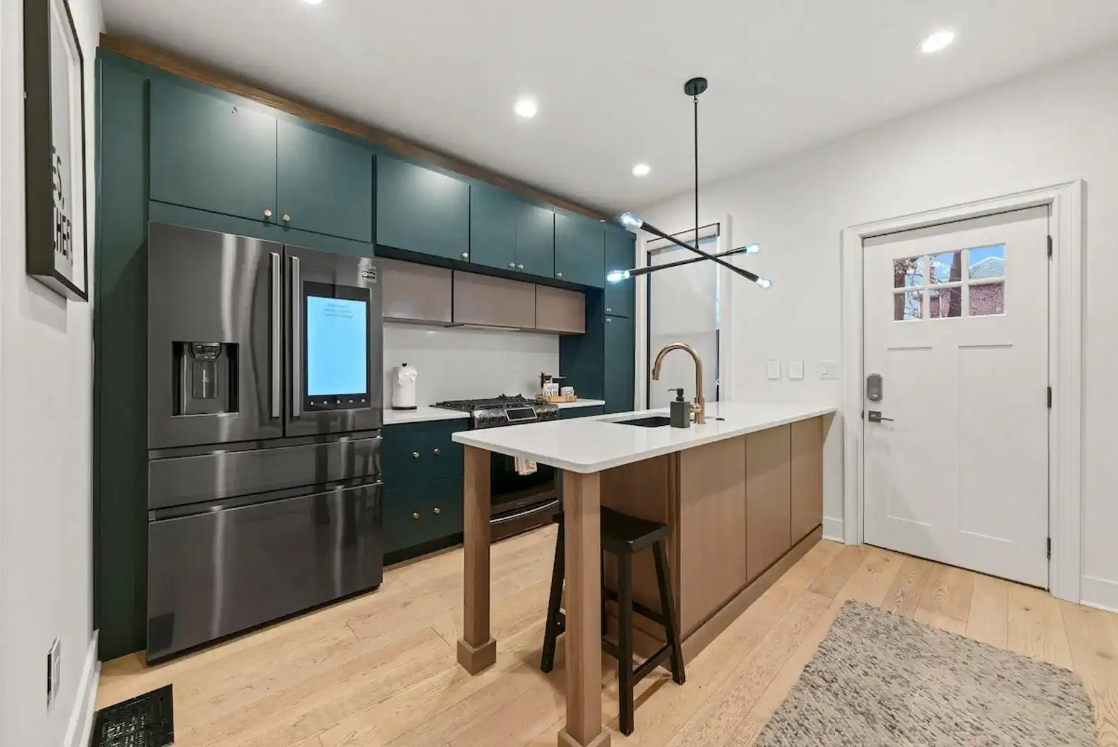 Stylish kitchen with modern appliances and a breakfast bar