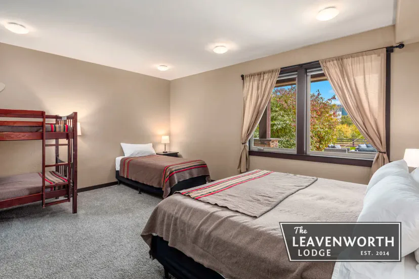 The Trail room: a king bed and a twin bunk