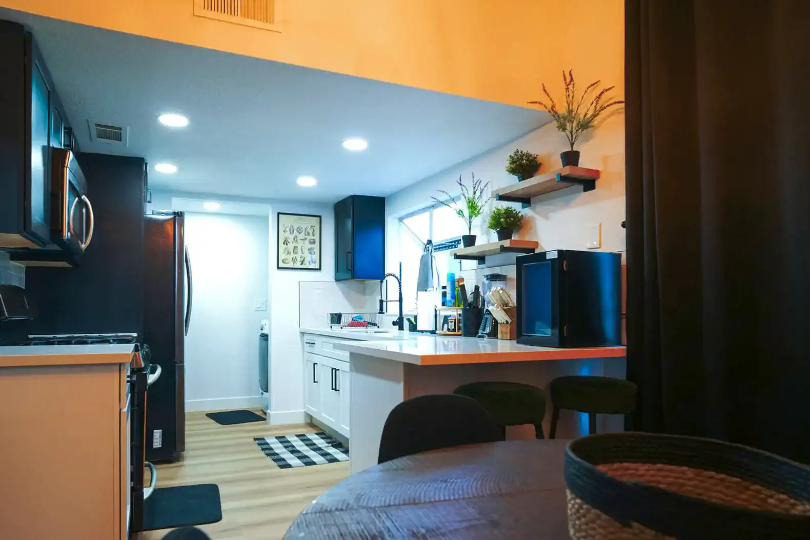 Modern kitchen with sleek appliances and stylish decor