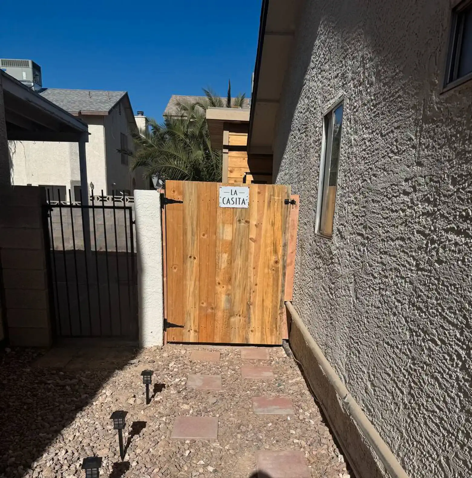 Casita entry (backyard) on left side of main house