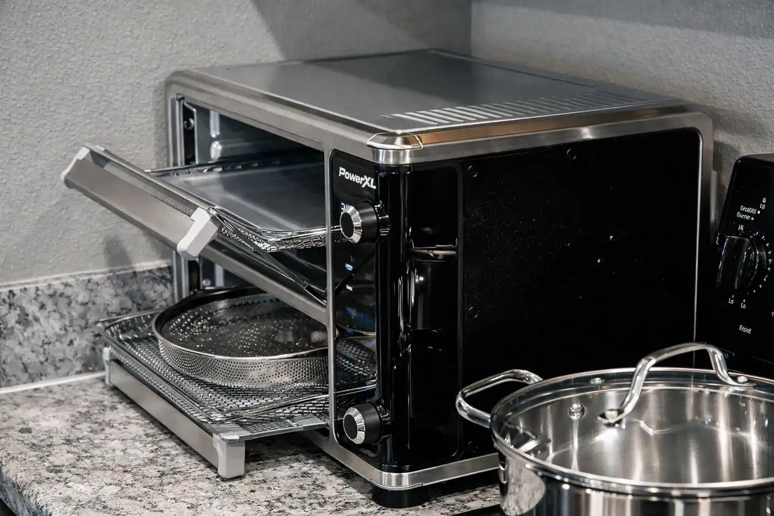 Modern air-fryer toaster oven—well-equipped kitchen for easy meals