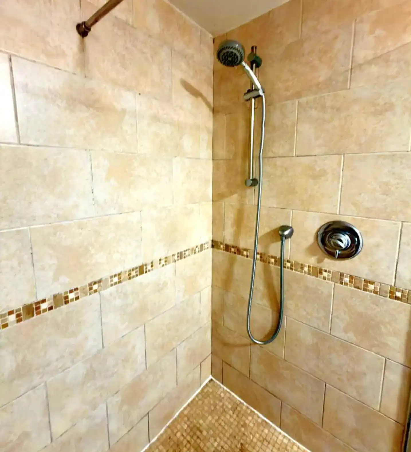 Spacious walk-in shower 