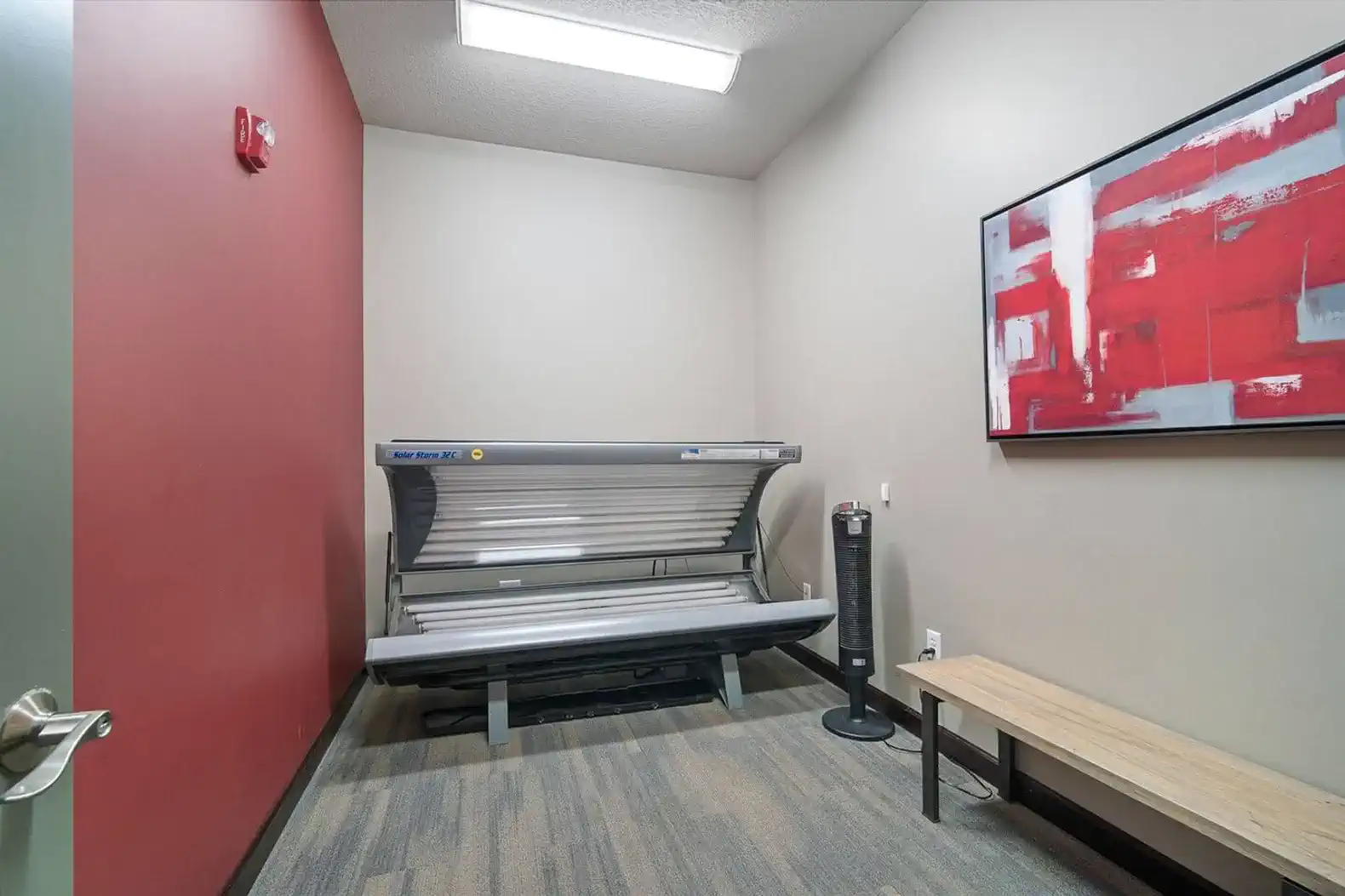 There is a tanning bed in the clubhouse that you are able to use during their normal hours!
