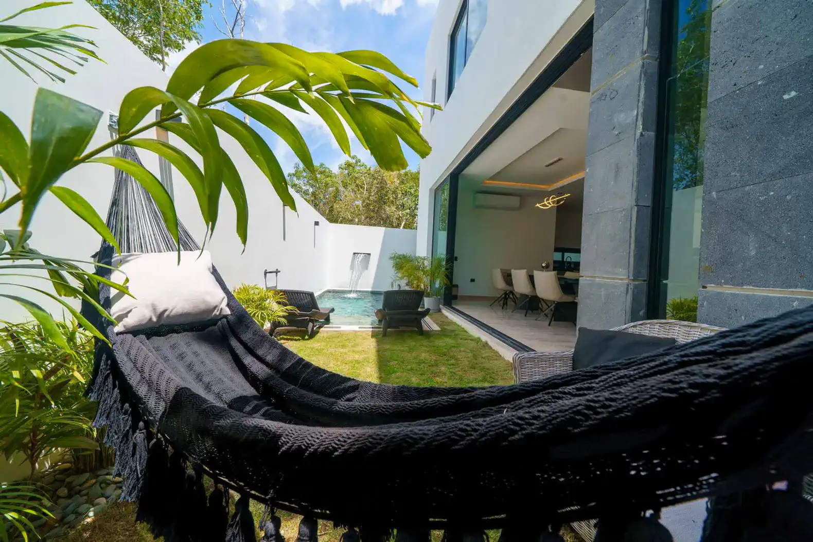 Patio with Hammock: A cozy outdoor retreat where you can unwind, sway gently on the hammock, and enjoy the fresh breeze — the perfect spot for a lazy afternoon or a quiet moment with a book.