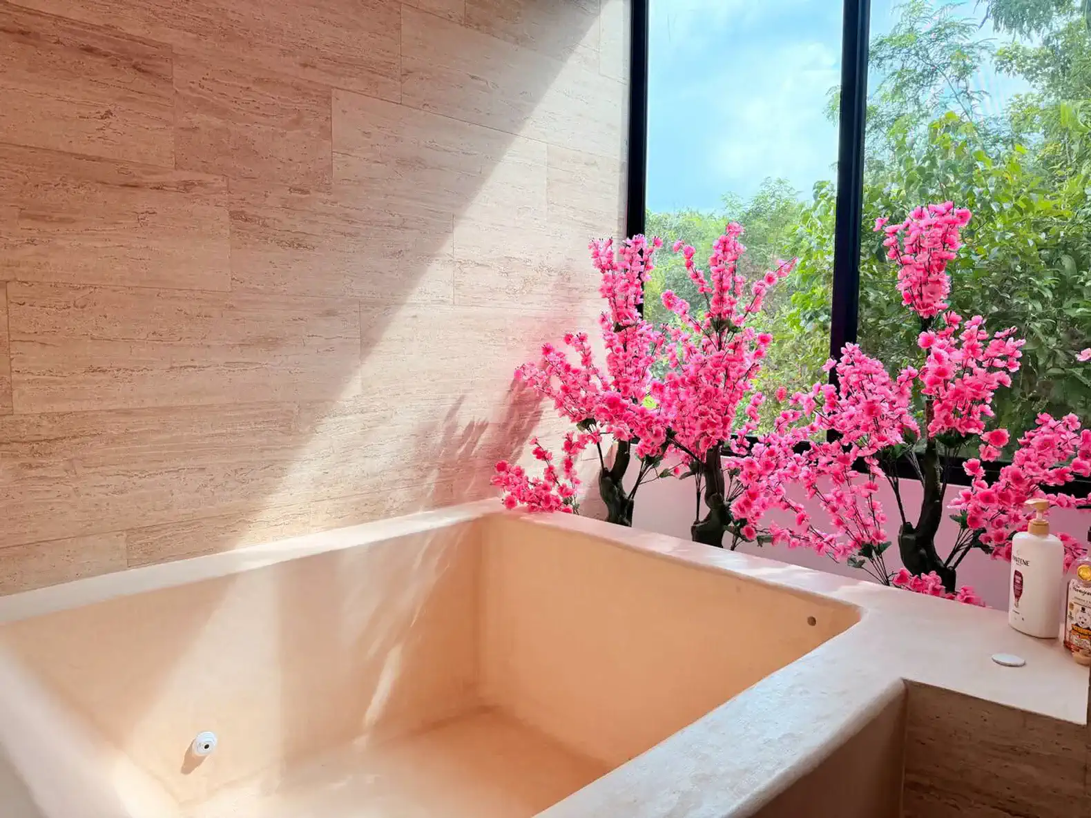 Jacuzzi con hidromasaje para dos: disfruta de una relajación pura en un jacuzzi privado diseñado para dos, con relajantes chorros de hidromasaje, el lugar perfecto para relajarte después de un largo día o disfrutar de una velada romántica.