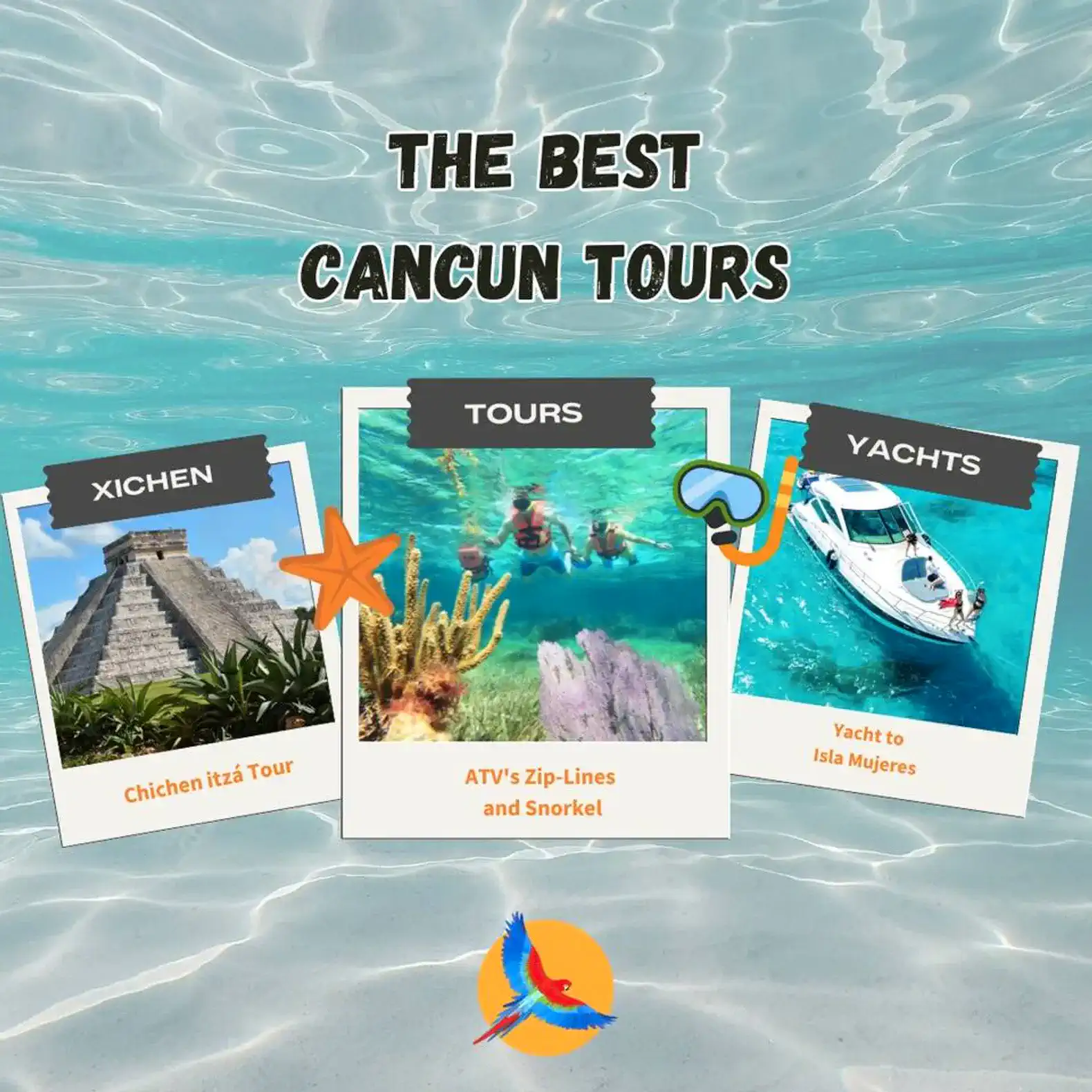 Tours destacados en Cancún incluyendo Chichen Itzá, ATV y yates