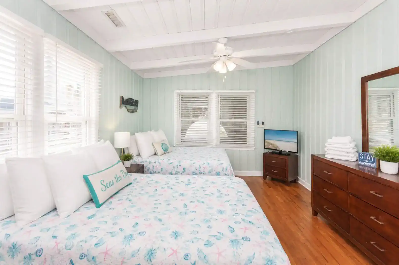 Bikini Top Bedroom with two full beds